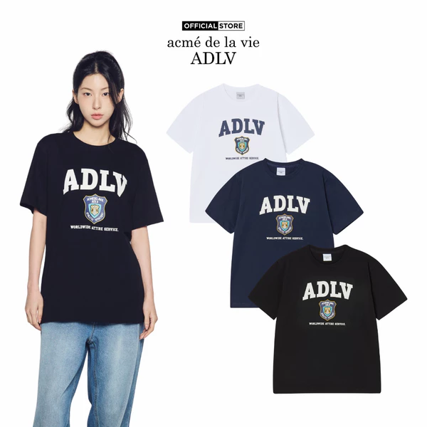 Áo Thun ADLV PD dáng Standard màu Đen/Xanh Navy/Trắng - Hàng chính hãng