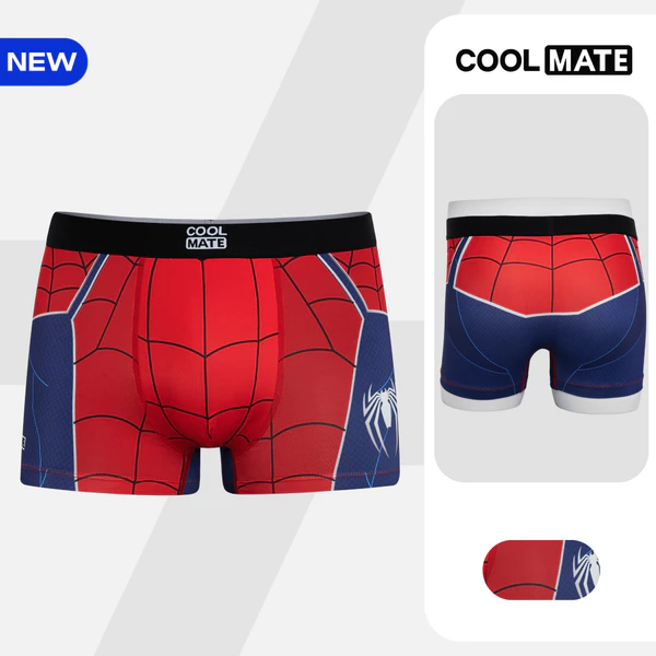 [MUA 3 GIẢM 12%][BST MARVEL]Quần lót nam Trunk Spiderman II, Quần sịp người nhện mềm mại, co giãn, thấm hút Coolmate