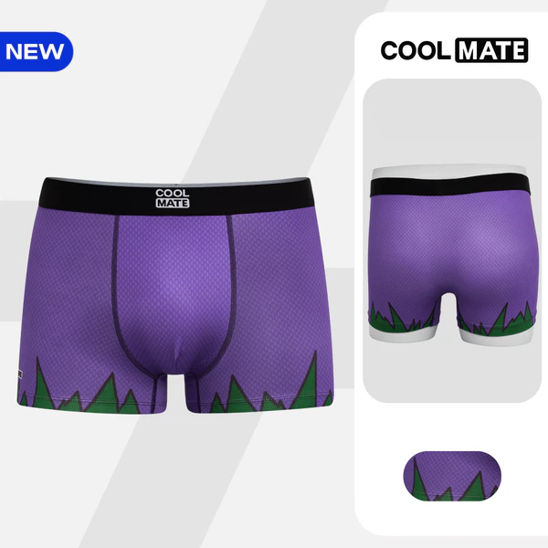 [MUA 3 GIẢM 12%][BST MARVEL]Quần lót nam Trunk hulk, Quần sịp người khổng lồ màu tím mềm mại, co giãn Coolmate