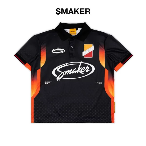 [SMAKER] Áo thun polo màu đen kiểu dáng thể thao - $MAKER SPORT CLUB POLO