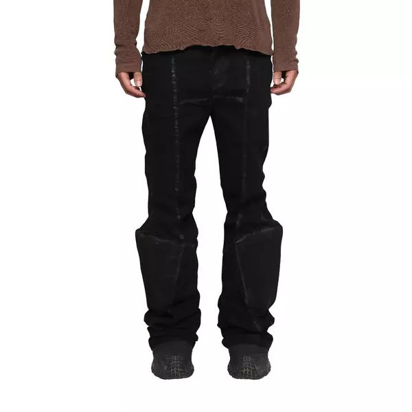 Quần Denim Skinny Goldie "GOLDIE PADDED FLARED PAINTED' Màu Đen Bôi Sơn