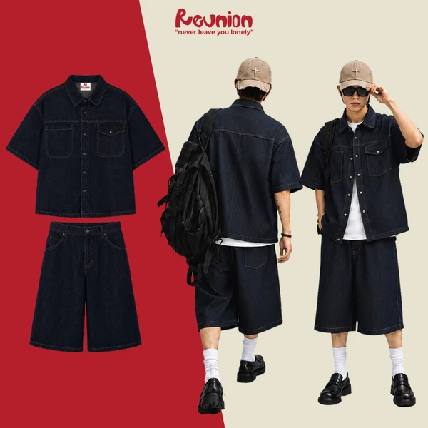 Set Quần Áo Denim Raw REUNION Nam Nữ - Đồ Bộ Denim on Denim