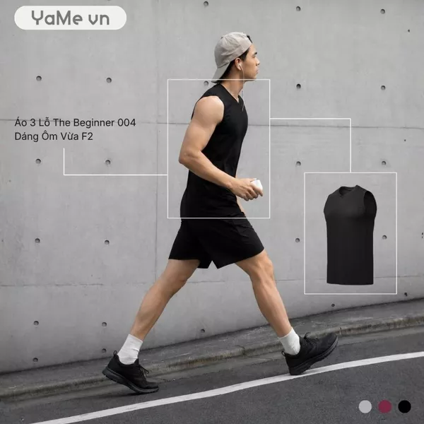 Áo thun ba lỗ thể thao, vải lưới thoáng khí, phom ôm vừa F2 - The Beginner 004 24484 |YaMe|