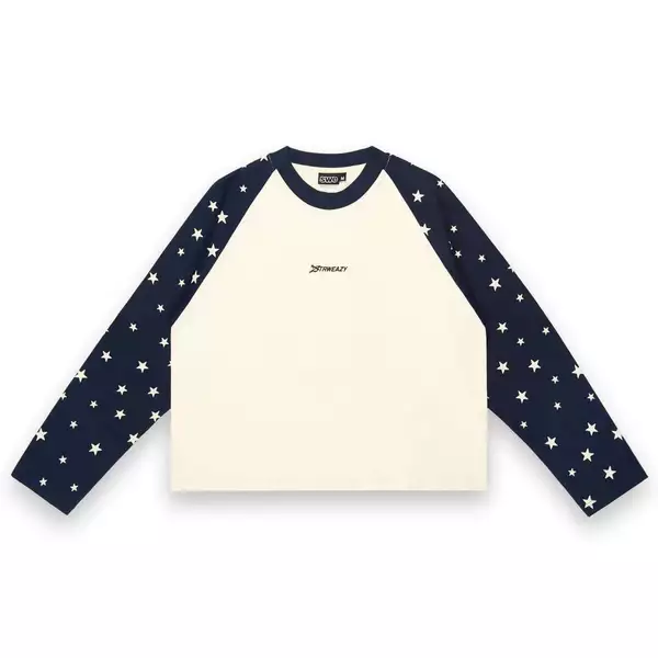 ÁO SWE STARFALL BOXY L/S TEE - NAVY/CREAM