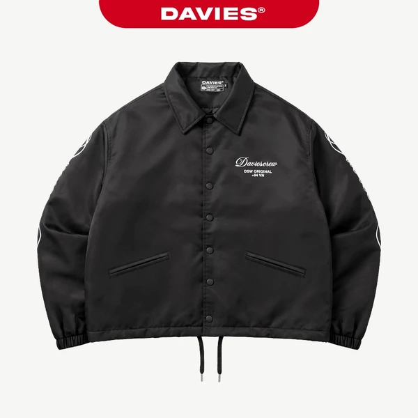 Áo khoác dù nam nữ cổ bẻ DAVIES thiết kế hình in sắc nét phối nút cài có dây rút gấu áo Relic Regime Jacket | D-AK33