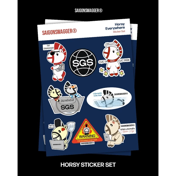 Set Sticker Horsy SAIGON SWAGGER® Nhựa Decal Dán Chống Thấm