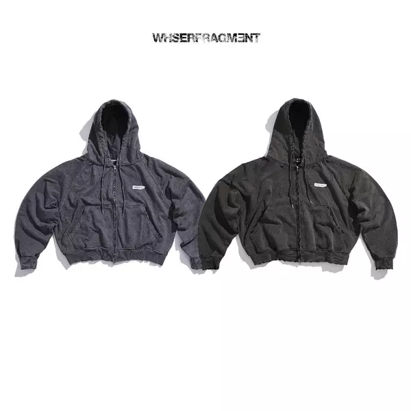 ARTIFACT WASH HOODIE ZIP - Áo khoác chân cua wash logo kim loại Whose Studio