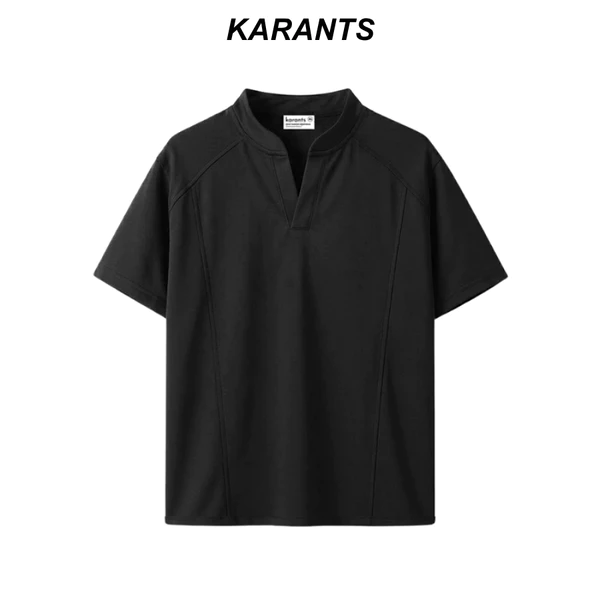 Karants Áo Thun RegularFit Vải Nỉ 2 Da Cổ V Nam Nữ Unisex - KR380