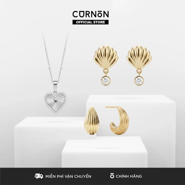 [HÀNG MỚI VỀ] Suntouched Collection - Bộ Sản Phẩm Trang Sức Dây Chuyền, Bông Tai Nữ Curnon - Chất Liệu Thép Không Gỉ