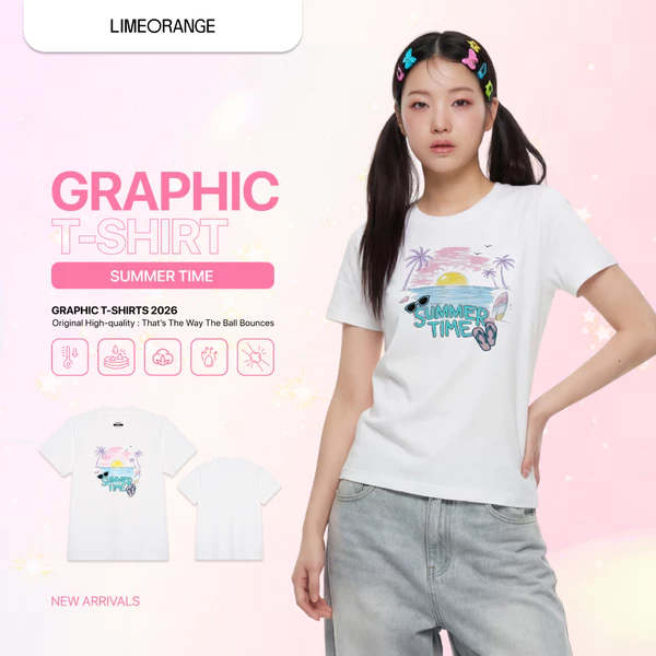 Áo Thun Nữ Baby Fit Graphic Summer Time LIMEORANGE - LO26111113