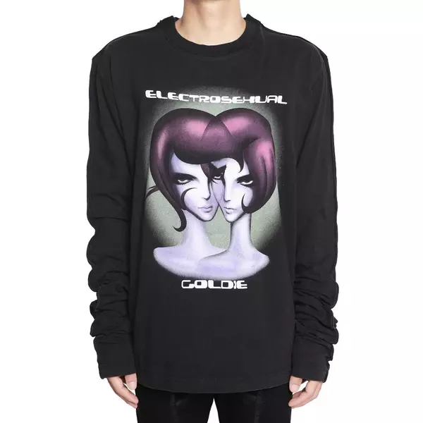 Áo Dài Tay Goldie "ELECTRO TWIN" Màu Đen 100% Cotton