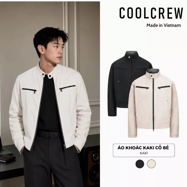 Áo khoác Kaki Cổ Trụ Túi Khoá Ngực AK04 𝐂𝐎𝐎𝐋𝐂𝐑𝐄𝐖 Nam Nữ Unisex Thu Đông AKD089