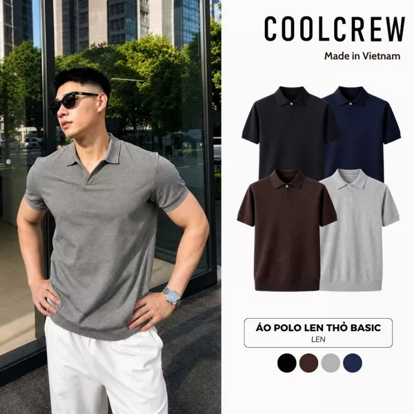 Áo Polo Len Thỏ Basic 𝐂𝐎𝐎𝐋𝐂𝐑𝐄𝐖 Unisex Trơn Tối Giản, Form Gọn Hàn Quốc - ALH09 APN112