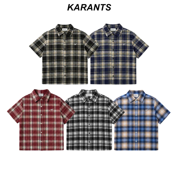 Karants Áo Sơ Mi Boxy Vải Flannel Gắn Thanh Kim Loại Trơn Nam Nữ Unisex - KR268