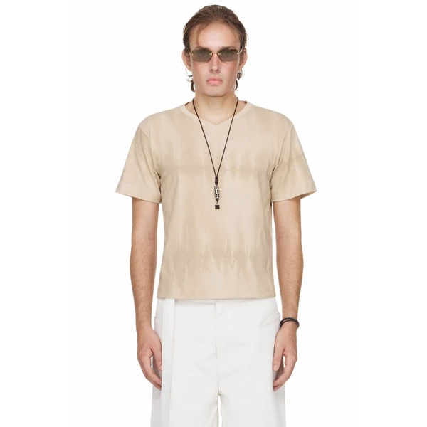 Áo Thun Cổ Tim Nam Classic Màu Cát - BEUTER® MS CLASSIC V-NECK T-SHIRT - SAND