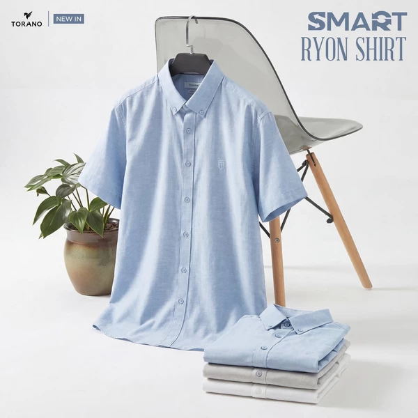 Sơ mi ngắn tay  SMART LINEN SHIRT TORANO trơn premium thiết kế gọn gàng hiện đại, thoáng khí HSTB301