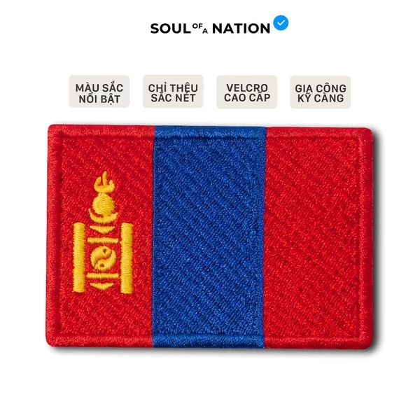 Patch Thêu CỜ MÔNG CỔ có miếng dán velcro cao cấp - SOUL OF A NATION