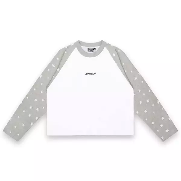 ÁO SWE STARFALL BOXY L/S TEE - GRAY/WHITE