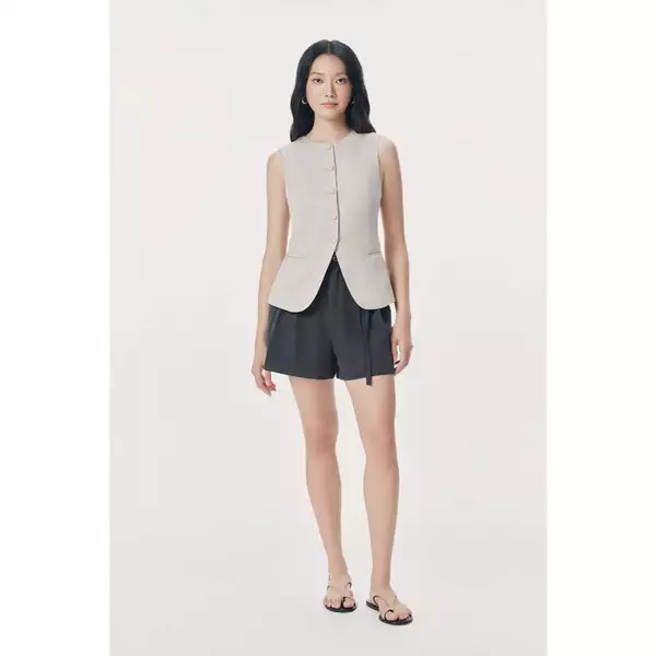 Áo vest không tay cổ tròn dáng dài chiết eo nhẹ Mono Talk - MOF26S-T40001TK