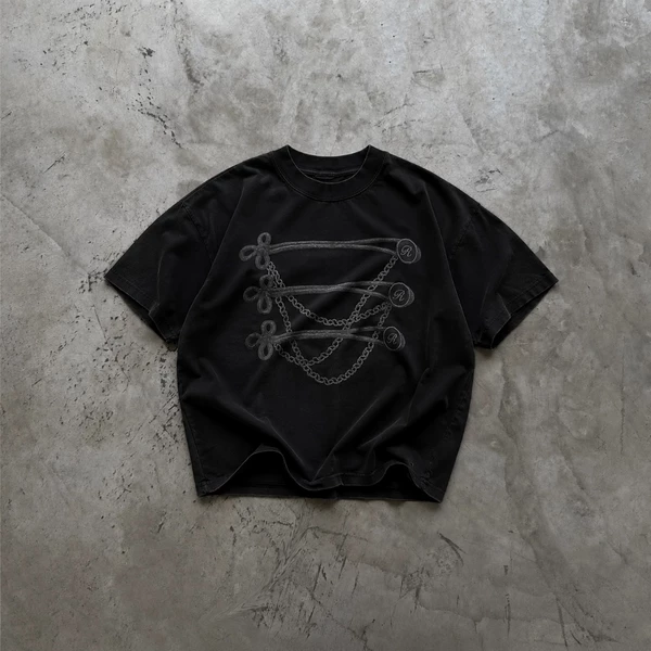Áo thun streetwear basic form rộng oversize 280gsm REGODS MILITIA TEE - 2 màu đen trắng chất thun dày dặn