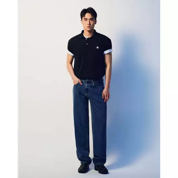Eleven - Áo Polo Tương Phản Thêu Mono | Màu Đen