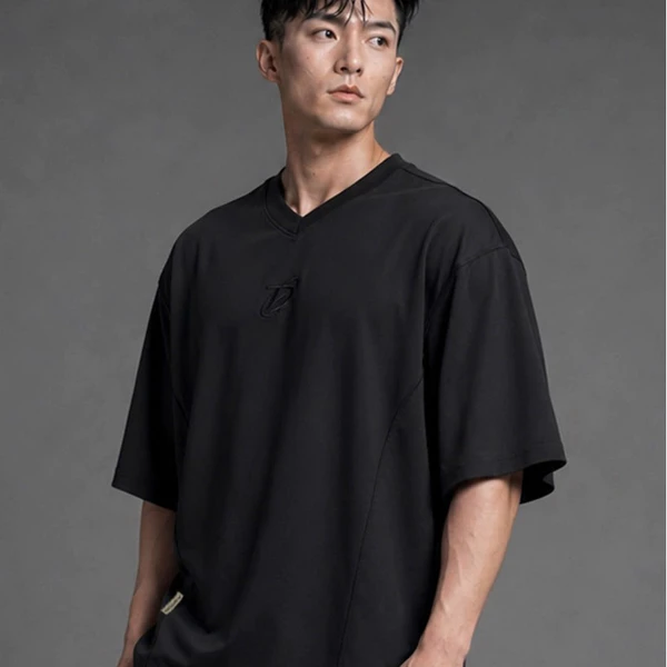 Áo Degrey Jersey Mesh Fabric màu ĐEN thêu D Logo - JERMESHDEN