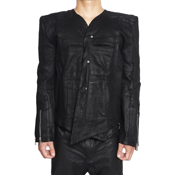 Áo Khoác Form Crop Goldie "WAXED ELECTRO MULTI ZIPPER" Màu Đen