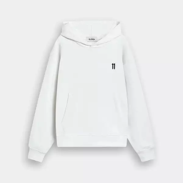 Eleven - Áo Nỉ Hoodie Unisex Nam Nữ Thêu 11 | Màu Trắng