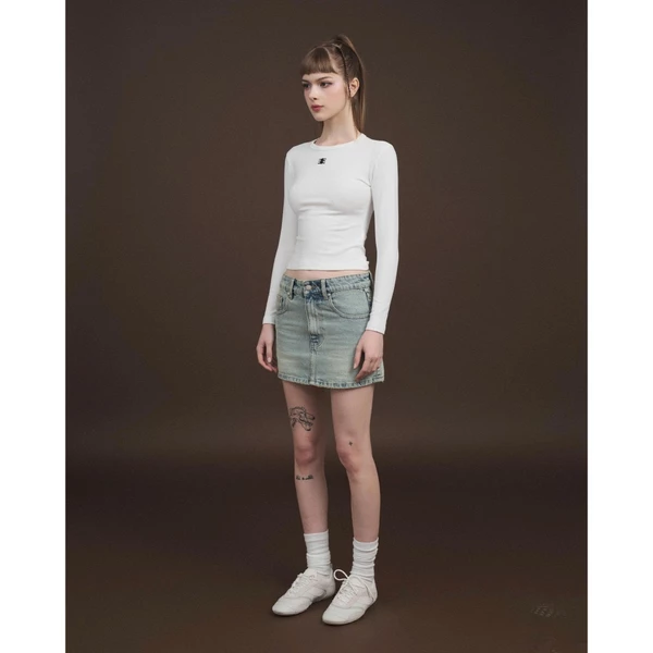 Eleven - Chân Váy Denim Mini | Màu Xanh Nhạt