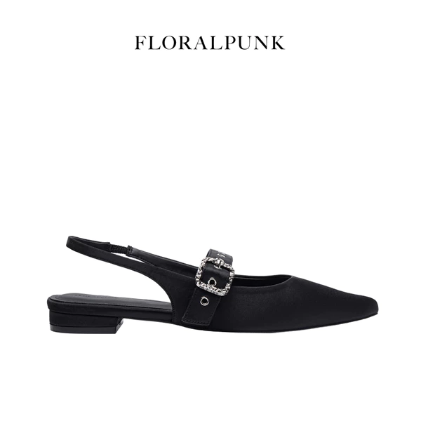 [NEW] Giày bệt Floralpunk Mary Pointy - Đế cao 3cm chất liệu satin - dây quai gót kèm móc khóa