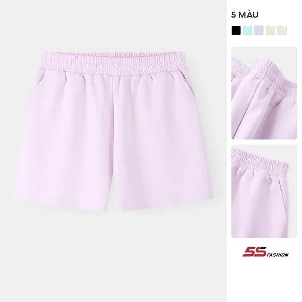 Quần Short Nữ 5S FASHION Chất Vải Dày Dặn, Thiết Kế Cạp Chun Trơn Basic WBQSC26009