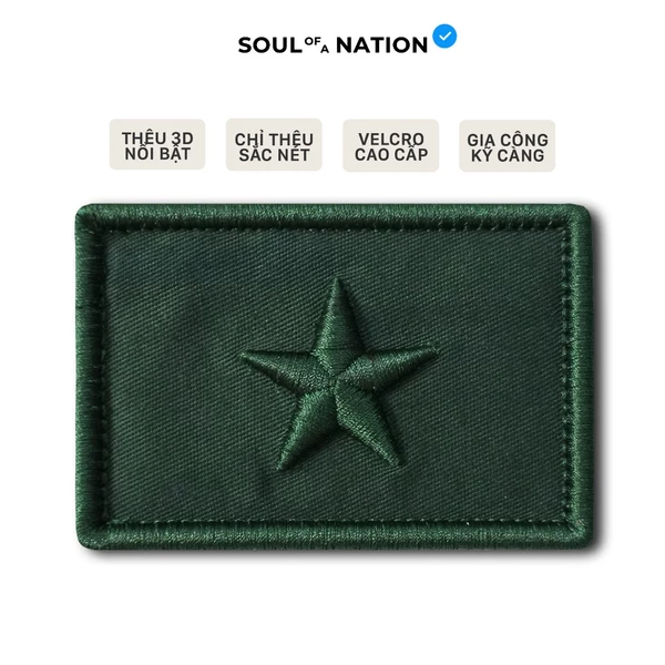 Patch Thêu 3D CỜ VIỆT NAM DÃ CHIẾN có miếng dán velcro cao cấp - SOUL OF A NATION