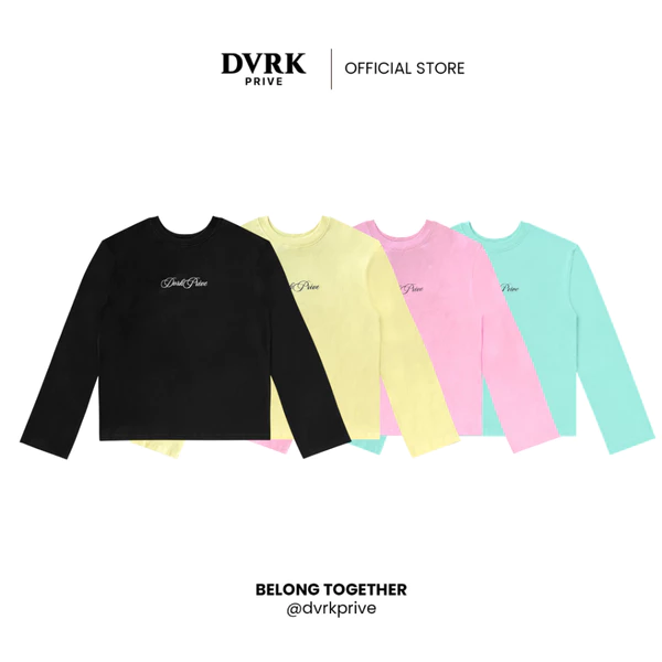 Áo Thun Tay Dài Unisex Form Boxy DVRK Privé Chất Vải Cotton Cao Cấp Gardenia Union - 2511U