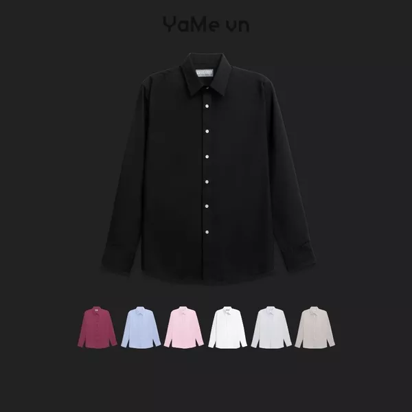 Áo sơ mi tay dài cho người lười ủi, vải không co giãn, phom ôm vừa F2 - Non Branded 019 24012 |YaMe|