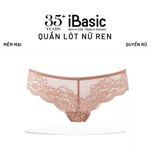 Quần lót ren nữ iBasic bikini lưng vừa quyến rũ co giãn tốt mặc êm mượt PANW156