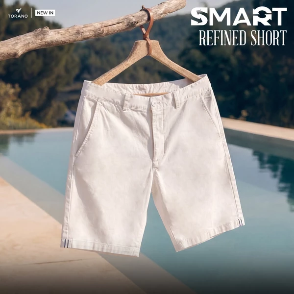 Quần short khaki nam SMART KHAKI SHORT TORANO gấp gấu thoáng khí, đứng form, thêu logo cao cấp HSBK802