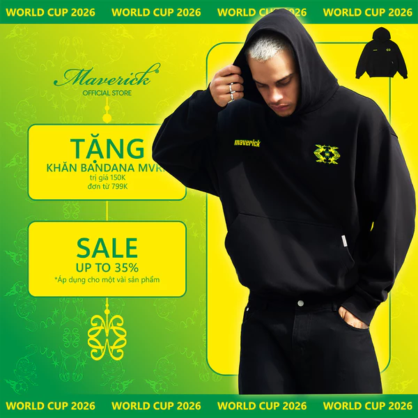 Áo Hoodie Unisex Boxy World Cup 26 440GSM Chất Nỉ Chân Cua Dày Dặn Thấm Hút Chống Nắng Tốt