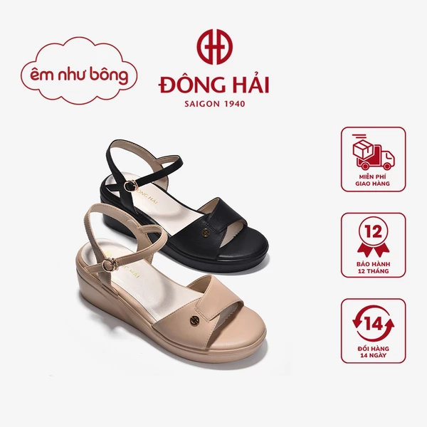 Giày Sandal Nữ Đế Xuồng Đông Hải Thiết Kế Quai Cách Điệu 6cm - S5834