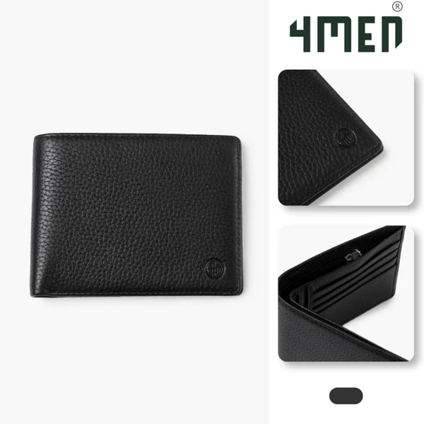 VÍ DA Hạt 4MEN Có Khóa Dáng Ngang BV065 Gọn Nhẹ, Thời Trang Tiện Dụng
