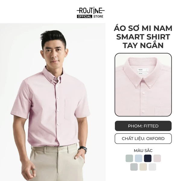 Áo Sơ Mi Nam Tay Ngắn Oxford Form Fitted - Routine 10S25SHS002