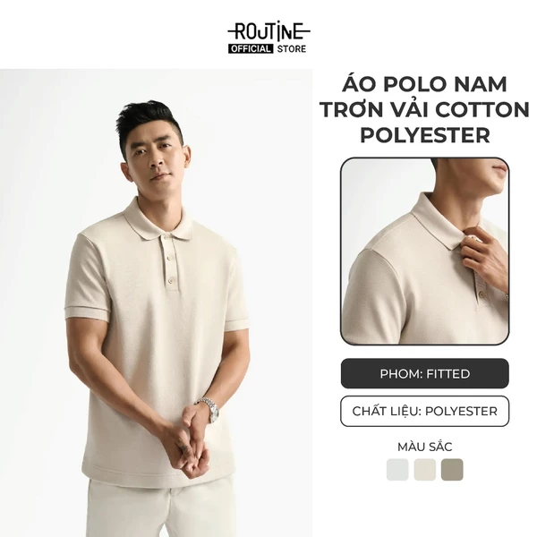 [🔥HOT] Áo Polo Nam Trơn Tay Ngắn Phối 3 Cúc Form Fitted - Routine 10F24POL014