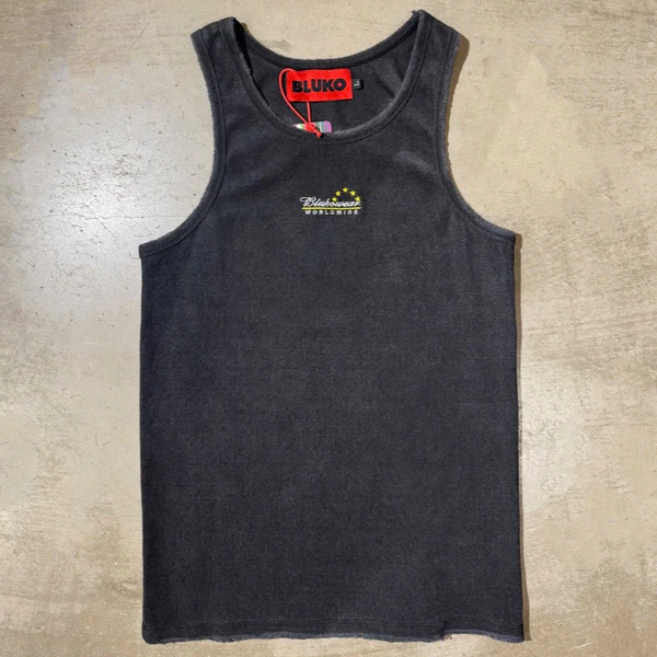 Áo Tanktop nam Bluko MEN BLU LOGO BLACK WASHED TANKTOP