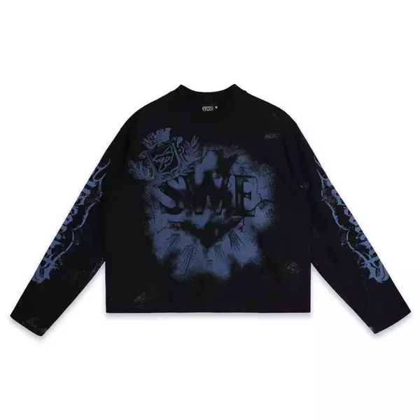 ÁO SWE ROYAL WAFFLE L/S TEE - BLACK