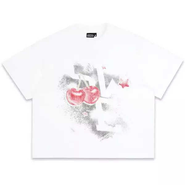 ÁO SWE CHERRY BOXY TEE - WHITE