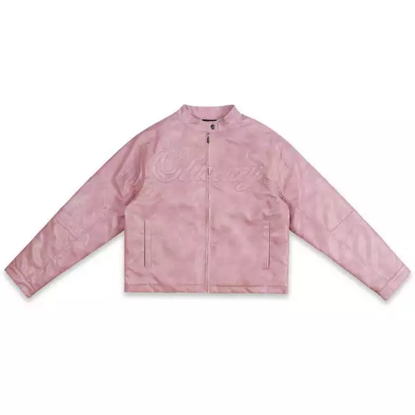 ÁO SWE BLOSSOM LEATHER JACKET - PINK