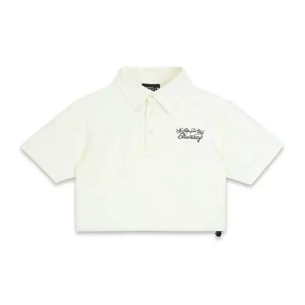 ÁO SWE SCRIPT CROP POLO - IVORY