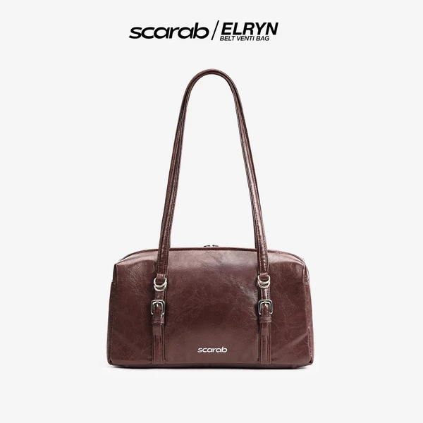 Túi xách đeo vai SCARAB ELRYN BELT VENTI MAROON thời trang nam nữ đựng iPad 11 inch, điện thoại, ví, đồ trang điểm