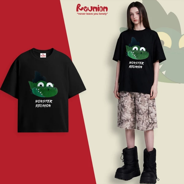 RNC Chenille Embroidery R'DINOSAUR Tee - Áo Thun Thêu Xù 3D Brand REUNION