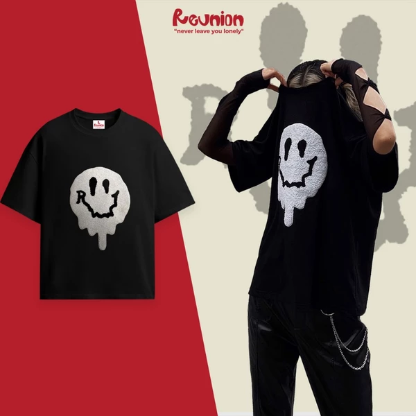 RNC Chenille Embroidery R'FACE Tee - Áo Thun Thêu Xù 3D Brand REUNION