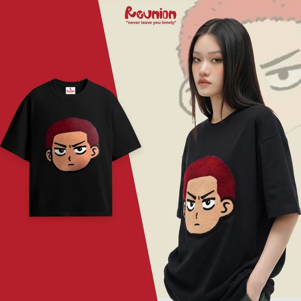 RNC Chenille Embroidery R'SAKURAGI Tee - Áo Thun Thêu Xù 3D Brand REUNION